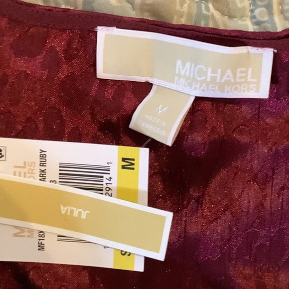 NWT Michael Kors Red Long Sleeve Dress Size: Medium - Picture 9 of 10